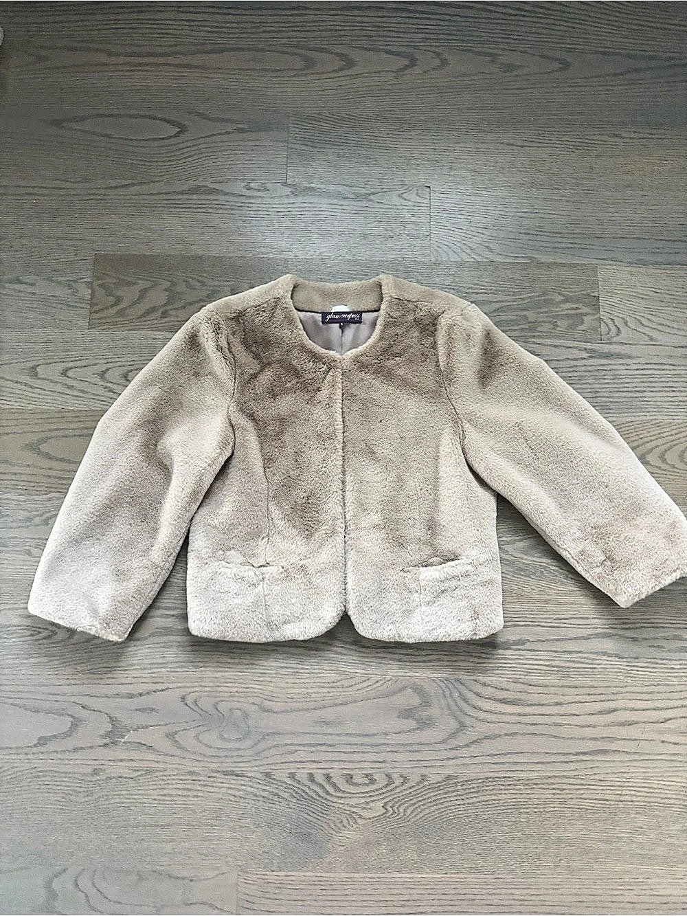 Glamourpuss Teddy Jacket in Tan Like New
